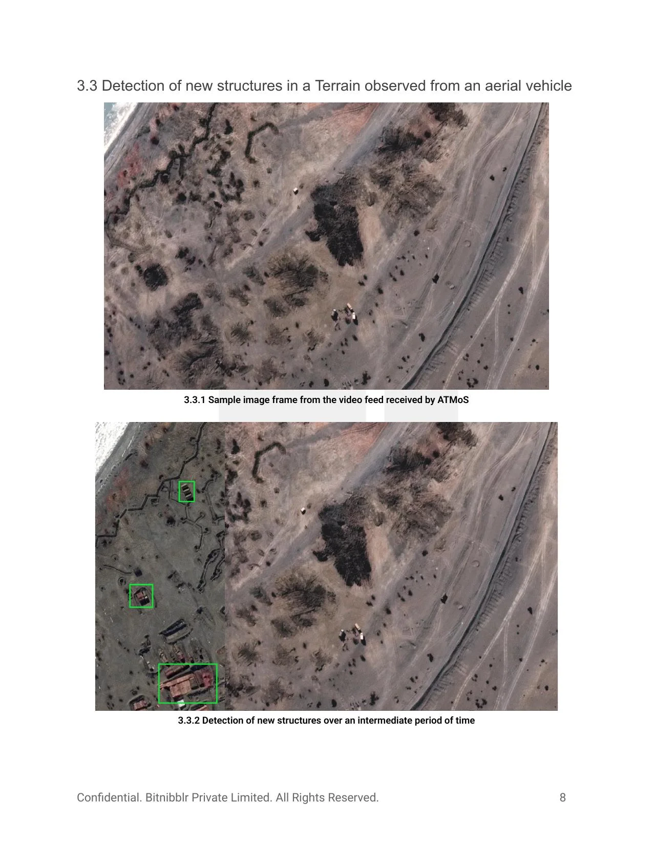 Aerial structural detection — new constructions identified from UAV feed over intermediate period